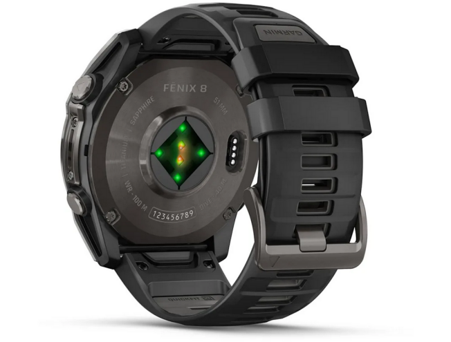 Spordikell Garmin fenix 8 51mm AMOLED,Saph,CrbnGryTi/Blk,Blk/PebbleGryBnd,EMEA AMOLED Sapphire Carbon Gray DLC Ti with Black band