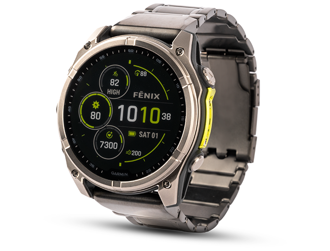 Spordikell Garmin fenix 8 51mm Solar Sapphire Titanium Yellow with Grey Titanium Band