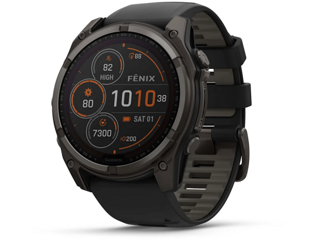 Spordikell fenix 8 51mm Solar Solar Sapphire Carbon Gray DLC Ti with Black band
