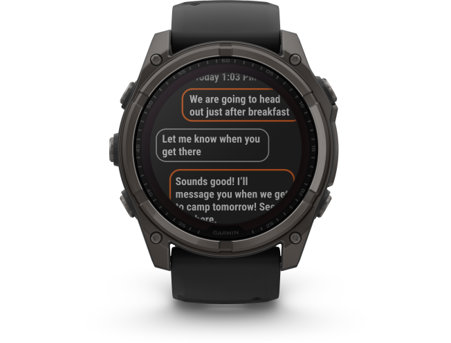 Spordikell fenix 8 51mm Solar Solar Sapphire Carbon Gray DLC Ti with Black band