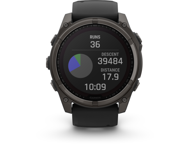 Spordikell fenix 8 51mm Solar Solar Sapphire Carbon Gray DLC Ti with Black band