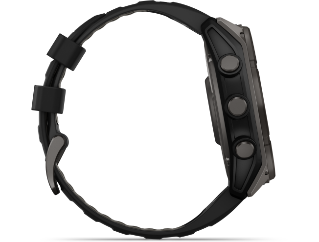 Spordikell fenix 8 51mm Solar Solar Sapphire Carbon Gray DLC Ti with Black band