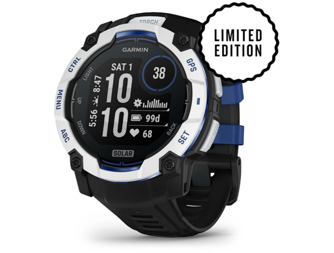 Seikluskell Garmin Instinct 3 50mm Solar Whitestone Black/Bolt Blue