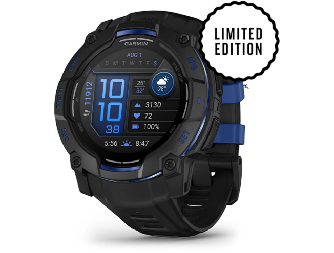 Seikluskell Garmin Instinct 3 50mm AMOLED Black/Bolt Blue