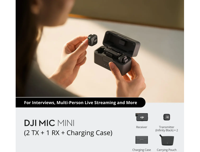 Mikrofon DJI Mic Mini 2TX + 1RX+ laadimiskarp