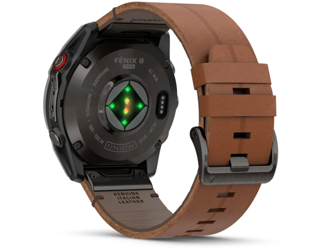 Spordikell Garmin fenix 8 PRO 51mm AMOLED Sapphire, Carbon grey DLC TI/Brown Leather Band