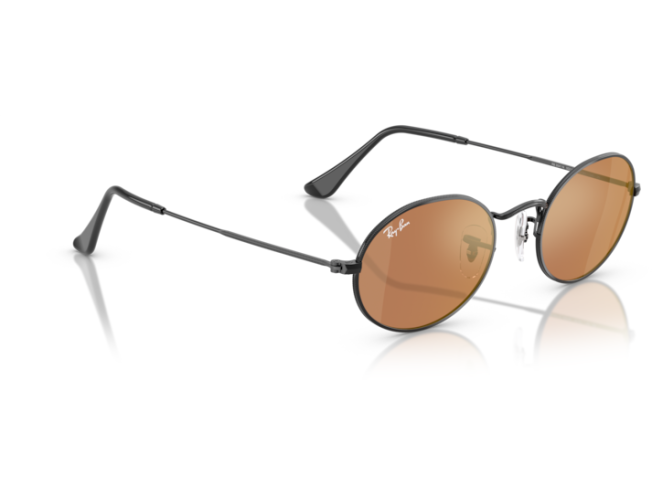 P&auml;ikeseprillid Ray-Ban Oval Black Brown Mirror Gold