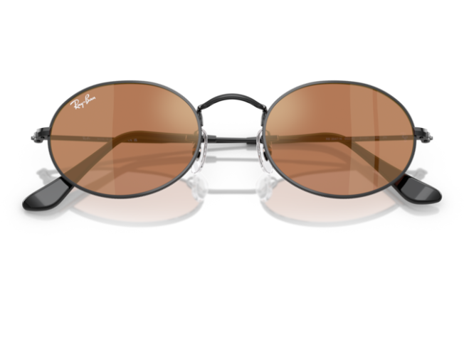 P&auml;ikeseprillid Ray-Ban Oval Black Brown Mirror Gold