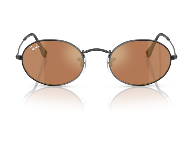 P&auml;ikeseprillid Ray-Ban Oval Black Brown Mirror Gold