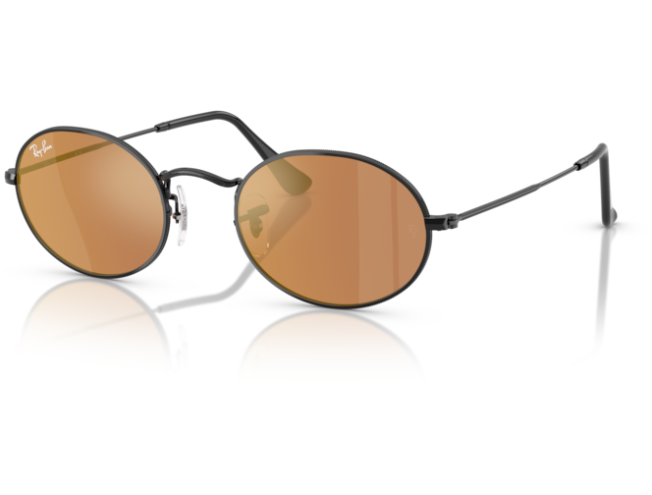 P&auml;ikeseprillid Ray-Ban Oval Black Brown Mirror Gold