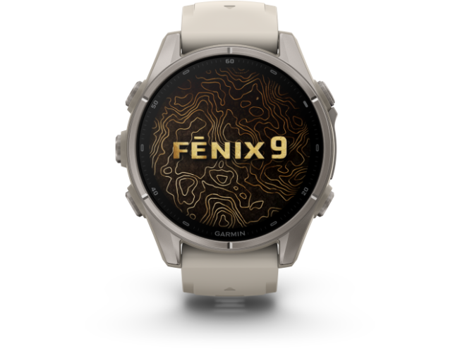 Spordikell Garmin fenix 9 43mm Standard - Titanium with Fog Grey Silicone Band