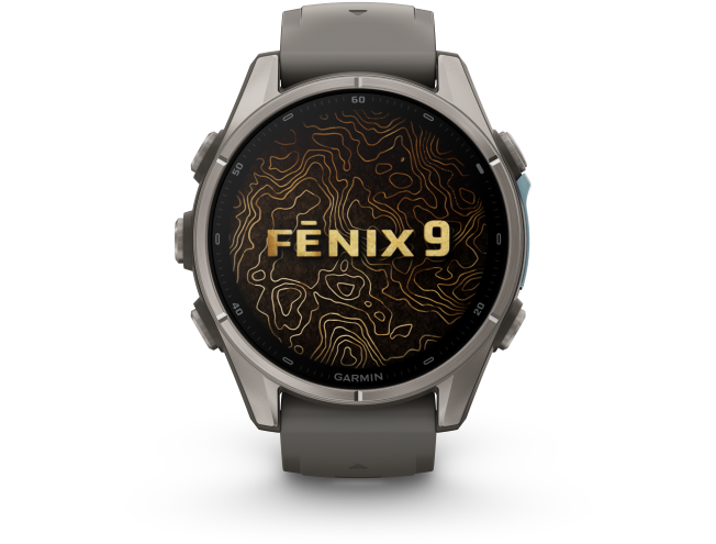 Spordikell Garmin fenix 9 43mm Standard - Titanium with Pebble Grey Silicone Band