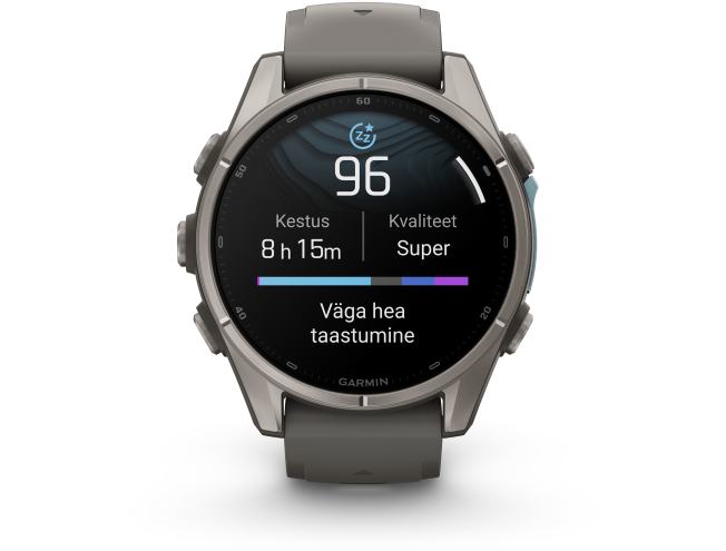 Spordikell Garmin fenix 9 43mm Standard - Titanium with Pebble Grey Silicone Band