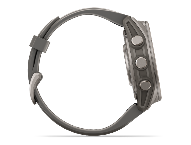 Spordikell Garmin fenix 9 43mm Standard - Titanium with Pebble Grey Silicone Band