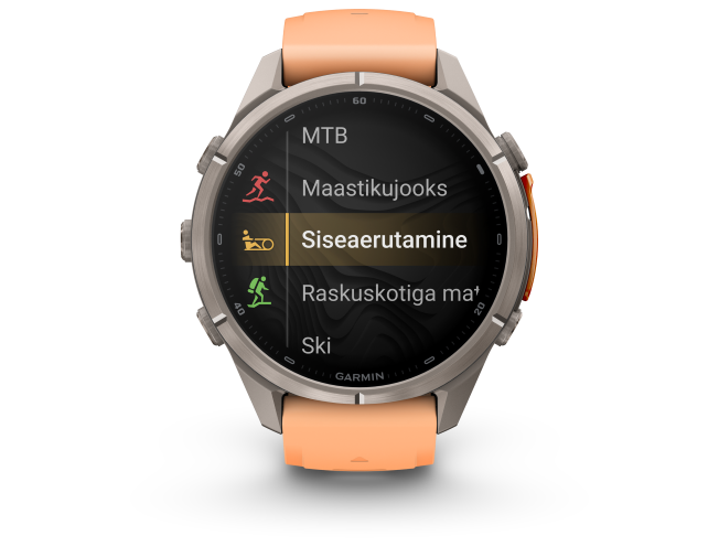Spordikell Garmin fenix 9 43mm Pro inReach - Titanium with Shell Pink/Autumn Orange Silicone Band