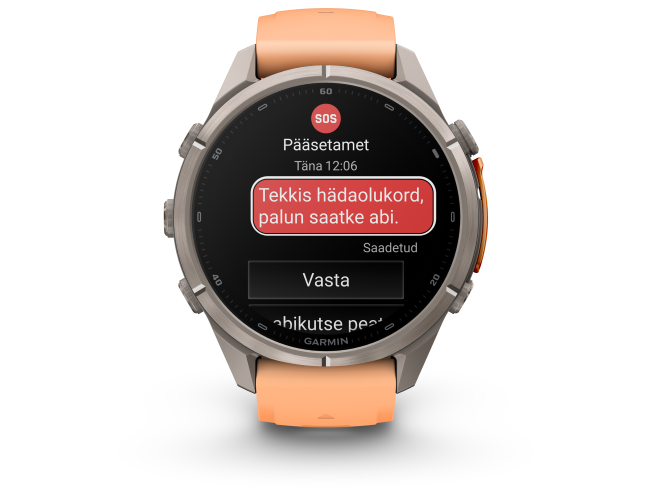 Spordikell Garmin fenix 9 43mm Pro inReach - Titanium with Shell Pink/Autumn Orange Silicone Band