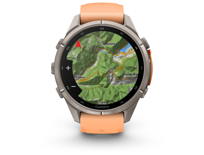 Spordikell Garmin fenix 9 43mm Pro inReach - Titanium with Shell Pink/Autumn Orange Silicone Band
