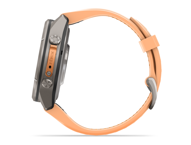 Spordikell Garmin fenix 9 43mm Pro inReach - Titanium with Shell Pink/Autumn Orange Silicone Band