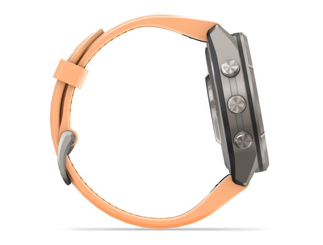Spordikell Garmin fenix 9 43mm Pro inReach - Titanium with Shell Pink/Autumn Orange Silicone Band