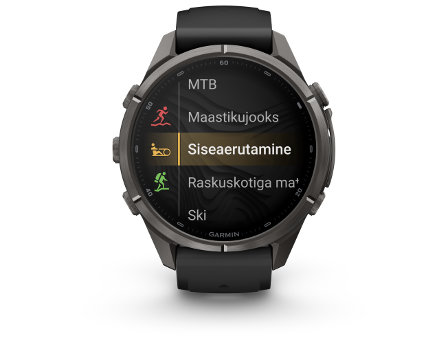 Spordikell Garmin fenix 9 43mm Pro inReach - Carbon Gray DLC Titanium with Black/Pebble Grey Silicone Band