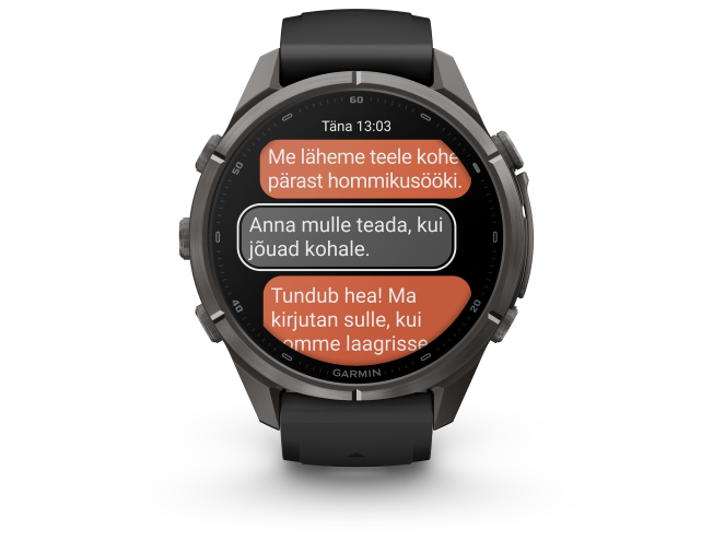 Spordikell Garmin fenix 9 43mm Pro inReach - Carbon Gray DLC Titanium with Black/Pebble Grey Silicone Band