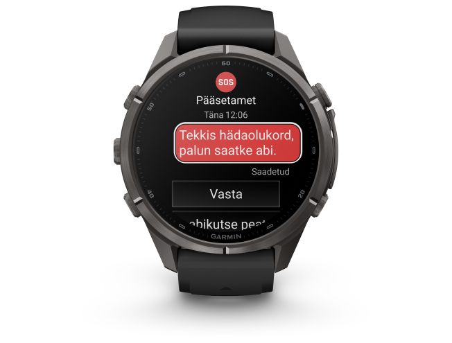 Spordikell Garmin fenix 9 43mm Pro inReach - Carbon Gray DLC Titanium with Black/Pebble Grey Silicone Band