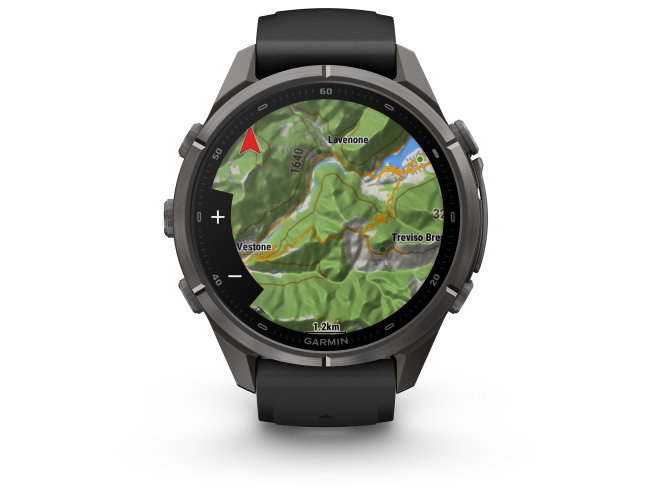 Spordikell Garmin fenix 9 43mm Pro inReach - Carbon Gray DLC Titanium with Black/Pebble Grey Silicone Band