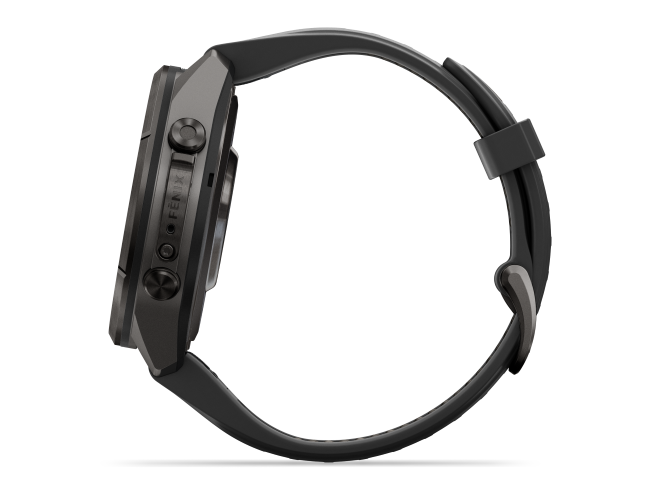 Spordikell Garmin fenix 9 43mm Pro inReach - Carbon Gray DLC Titanium with Black/Pebble Grey Silicone Band