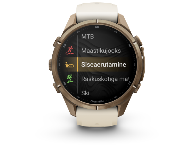 Spordikell Garmin fenix 9 43mm Pro inReach - Autumn Gold Titanium with Cream/French Grey Silicone Band