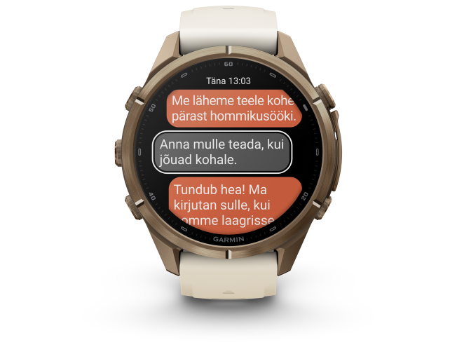 Spordikell Garmin fenix 9 43mm Pro inReach - Autumn Gold Titanium with Cream/French Grey Silicone Band