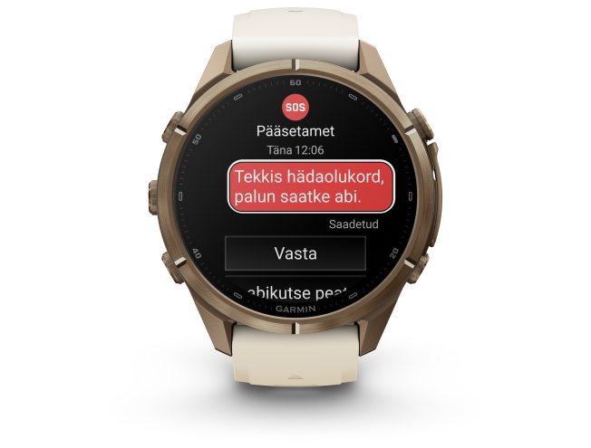 Spordikell Garmin fenix 9 43mm Pro inReach - Autumn Gold Titanium with Cream/French Grey Silicone Band
