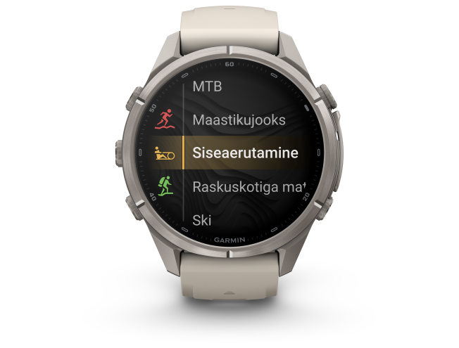 Spordikell Garmin fenix 9 43mm Pro - Titanium with Fog Grey/Dark Sandstone Silicone Band