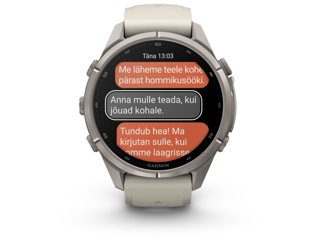 Spordikell Garmin fenix 9 43mm Pro inReach - Titanium with Fog Grey/Dark Sandstone Silicone Band