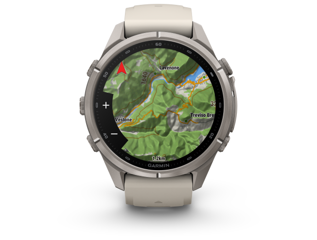 Spordikell Garmin fenix 9 43mm Pro - Titanium with Fog Grey/Dark Sandstone Silicone Band