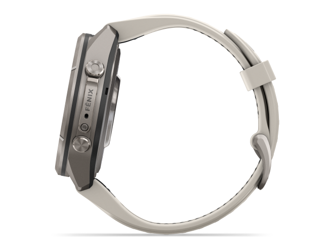 Spordikell Garmin fenix 9 43mm Pro inReach - Titanium with Fog Grey/Dark Sandstone Silicone Band