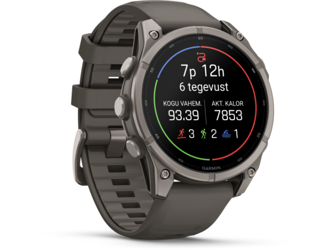 Spordikell Garmin fenix 9 47mm Standard - Titanium with Pebble Grey Silicone Band