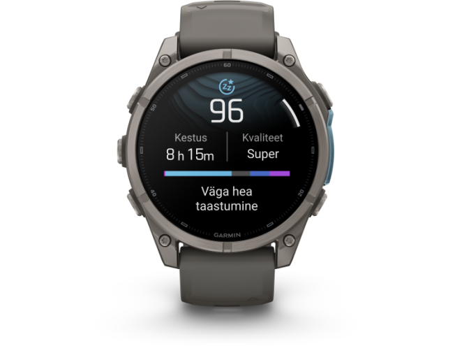 Spordikell Garmin fenix 9 47mm Standard - Titanium with Pebble Grey Silicone Band