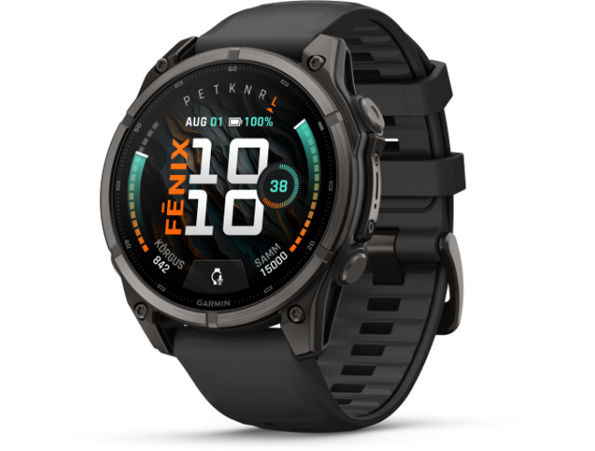 Spordikell fenix 9 47mm Standard - Carbon Grey DLC Titanium with Black Silicone Band
