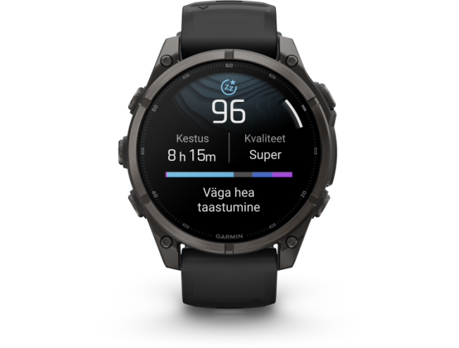 Spordikell Garmin fenix 9 47mm Standard - Carbon Grey DLC Titanium with Black Silicone Band