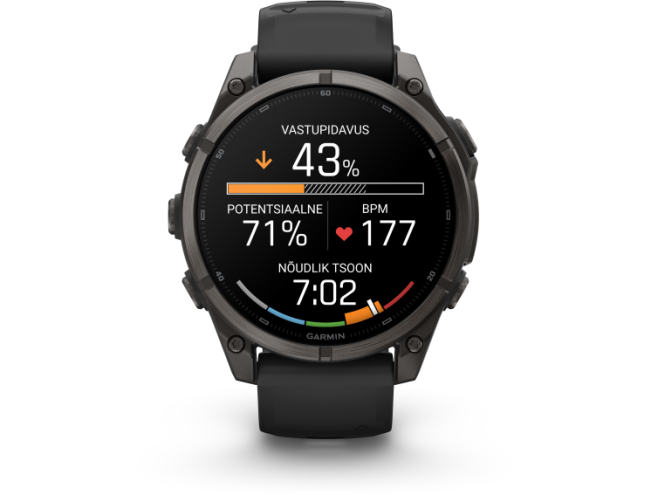 Spordikell Garmin fenix 9 47mm Standard - Carbon Grey DLC Titanium with Black Silicone Band