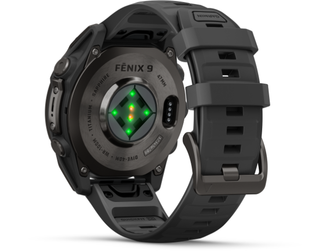 Spordikell Garmin fenix 9 47mm Standard - Carbon Grey DLC Titanium with Black Silicone Band