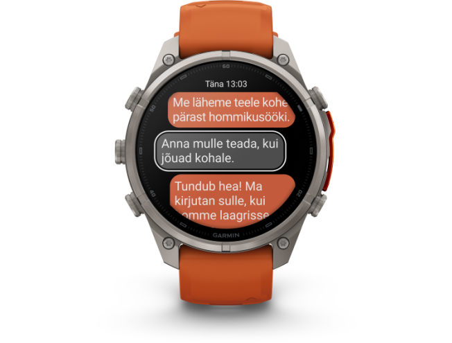 Spordikell Garmin fenix 9 47mm Pro inReach - Titanium with Autumn Orange/Spark Orange Silicone Band