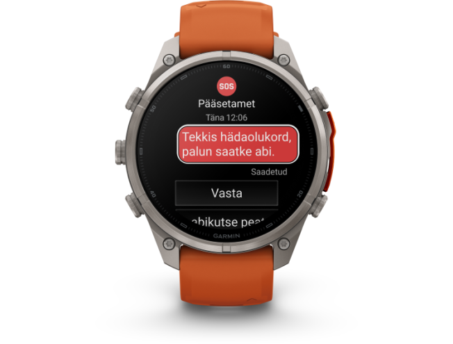Spordikell Garmin fenix 9 47mm Pro inReach - Titanium with Autumn Orange/Spark Orange Silicone Band