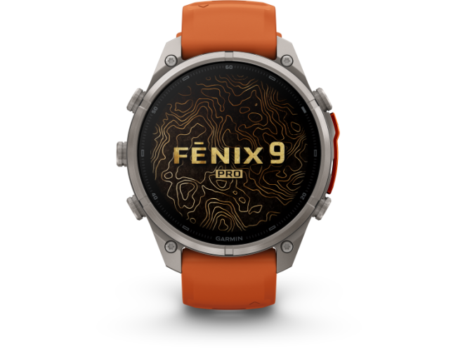 Spordikell Garmin fenix 9 47mm Pro inReach - Titanium with Autumn Orange/Spark Orange Silicone Band