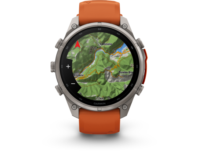 Spordikell Garmin fenix 9 47mm Pro inReach - Titanium with Autumn Orange/Spark Orange Silicone Band