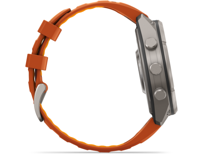 Spordikell Garmin fenix 9 47mm Pro inReach - Titanium with Autumn Orange/Spark Orange Silicone Band