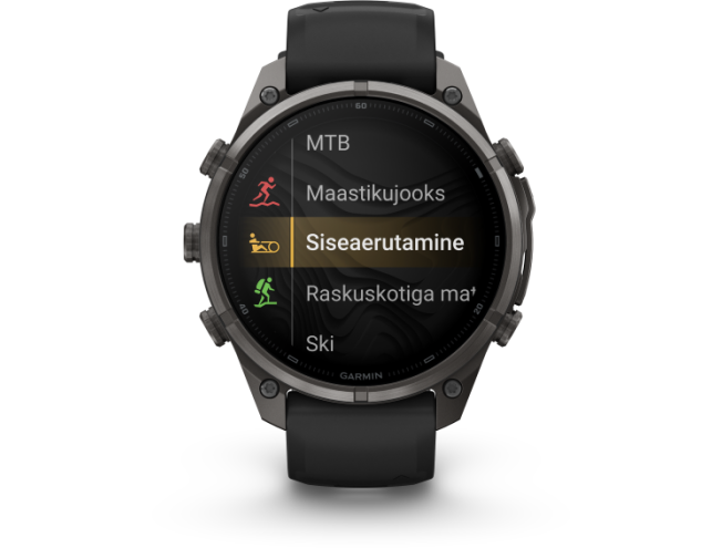 Spordikell Garmin fenix 9 47mm Pro inReach - Carbon Gray DLC Titanium with Black/Pebble Grey Silicone Band