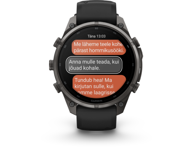 Spordikell Garmin fenix 9 47mm Pro inReach - Carbon Gray DLC Titanium with Black/Pebble Grey Silicone Band