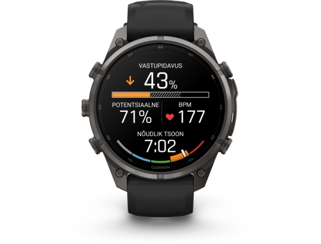 Spordikell Garmin fenix 9 47mm Pro inReach - Carbon Gray DLC Titanium with Black/Pebble Grey Silicone Band
