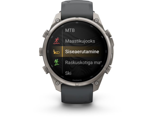 Spordikell Garmin fenix 9 47mm Pro - Titanium with Graphite/Black Silicone Band